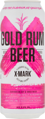 X-Mark Gold Rum Beer blik van 0,50 liter X-Mark Gold Rum Beer blik van 0,50 liter